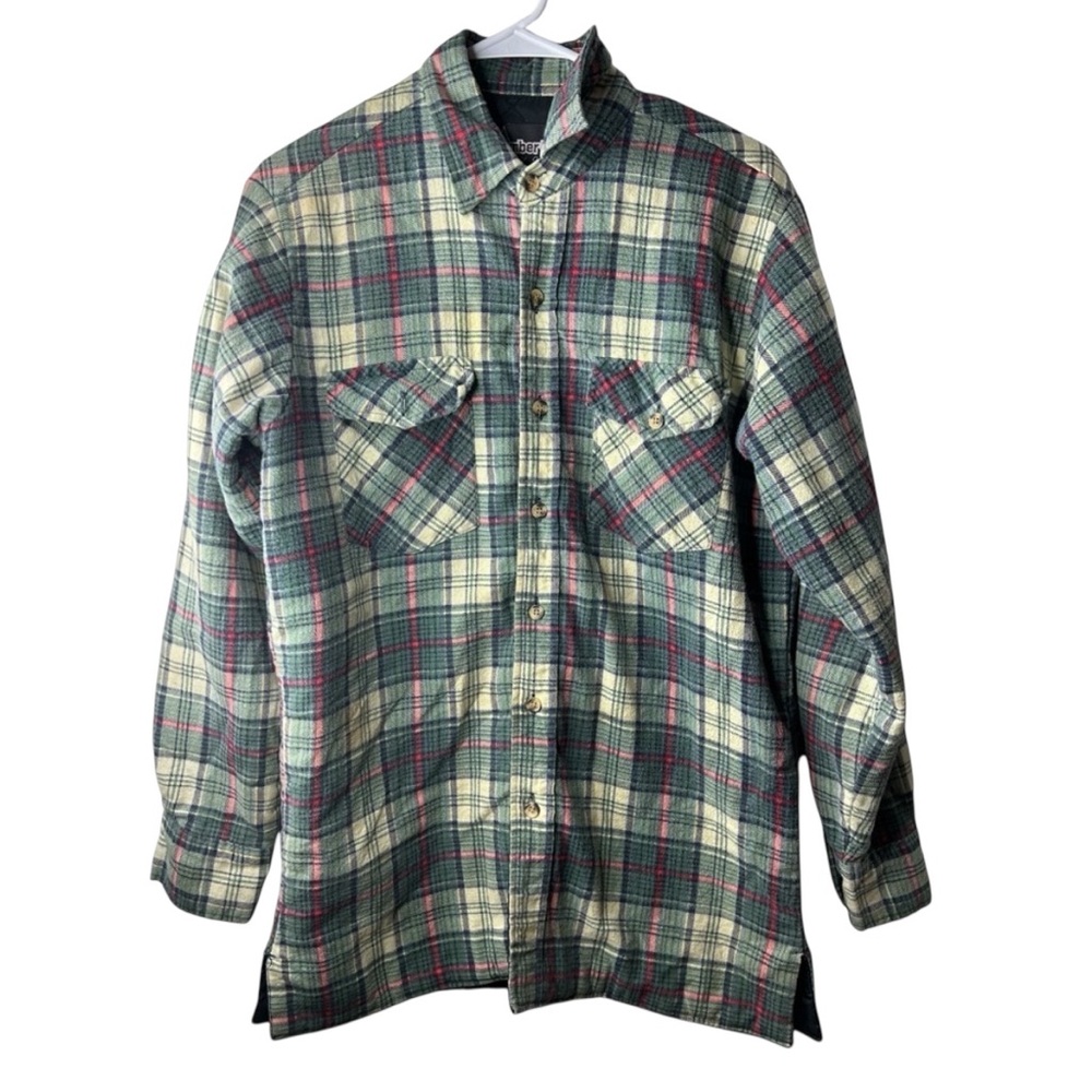 Timber Ridge Men’s Flannel Shirt Jacket Quilted Lined Plaid VTG 90s Shacket Sz M